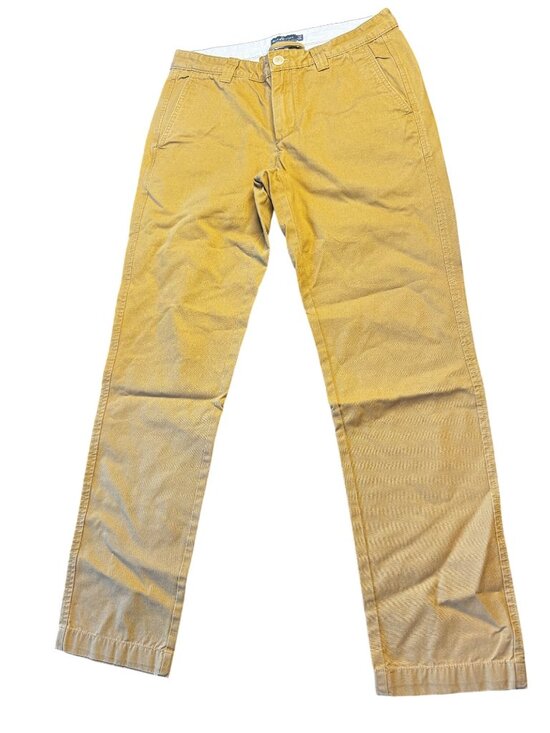 L.L. Bean Other - L.L. Bean Signature Slim Straight Fit Khaki Mustard Cotton Pants 32x32